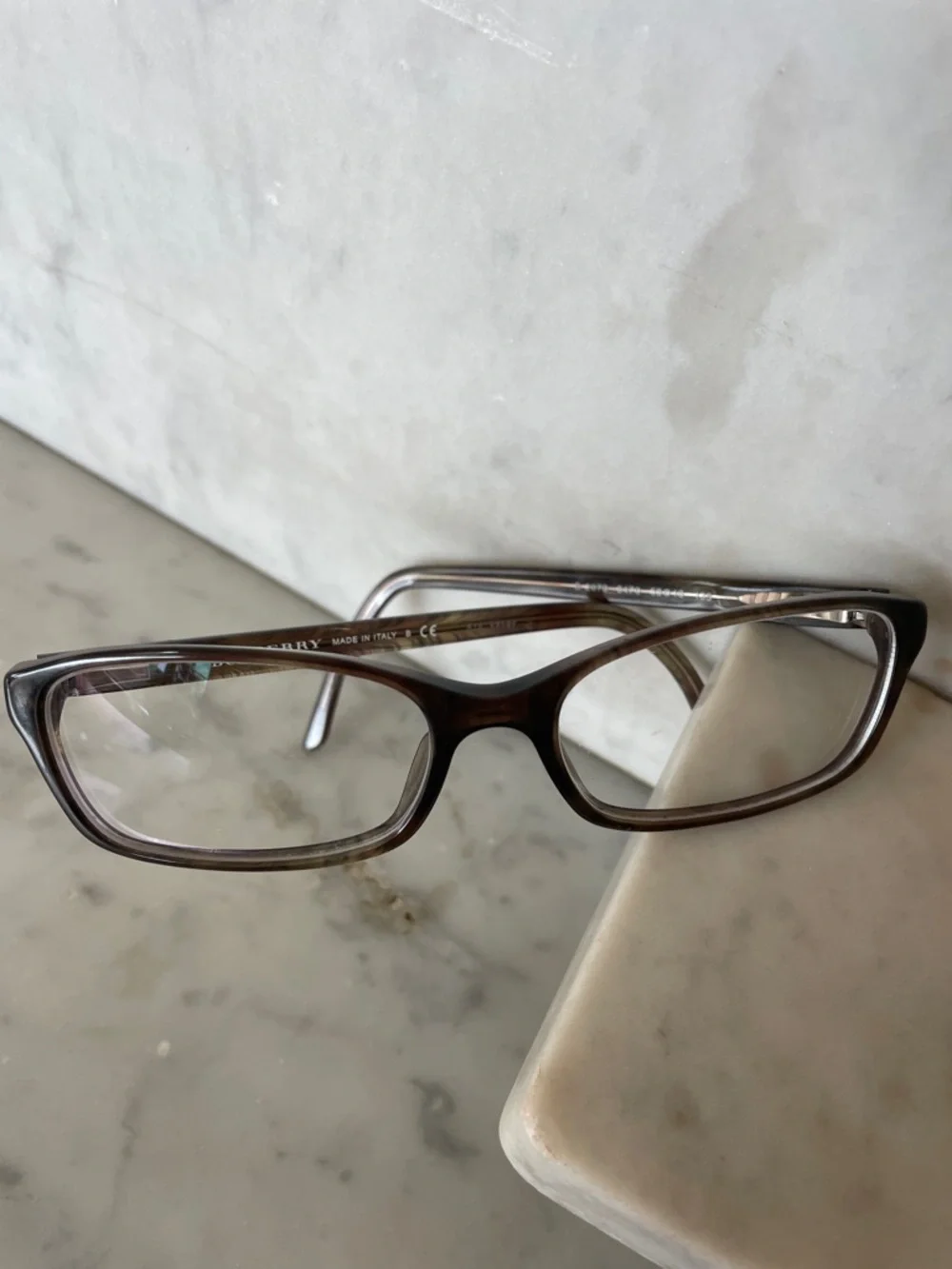 BURBERRY Havana Brown Tortoiseshell Rectangular RX Glasses